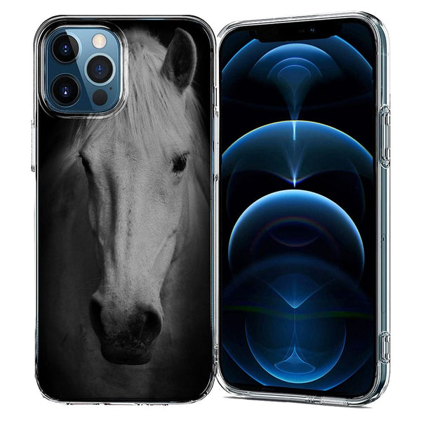 Coque iPhone 13 Tete de Cheval Noir et Blanc - IPHONE 13 MINI, Coque Silicone et Protections design